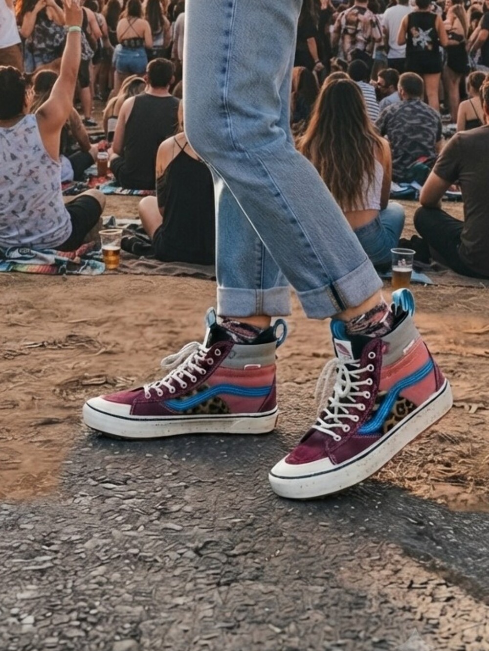 ​Vans Sk8-Hi MTE-2 Pomegranate Leopard US Men 8 Women 9.5 Sneakers Skater Grunge